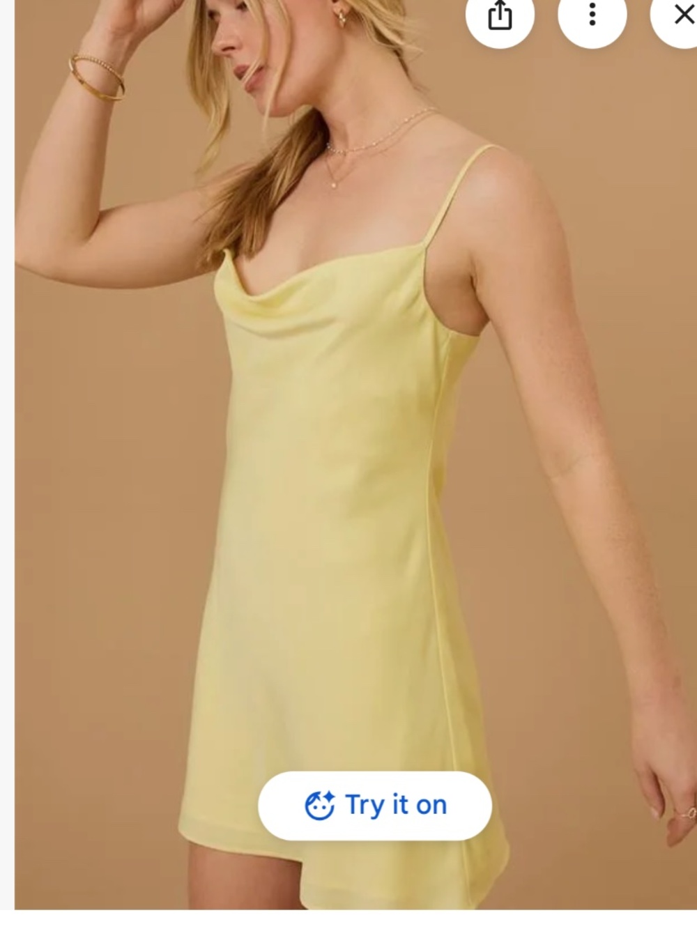 Altar’d State Yellow Silk Mini Dress